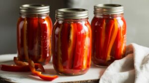 canning homemade pimento peppers