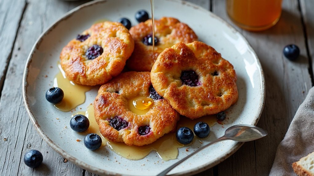 honey kissed blueberry fritters
