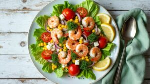 shrimp salad with herbs
