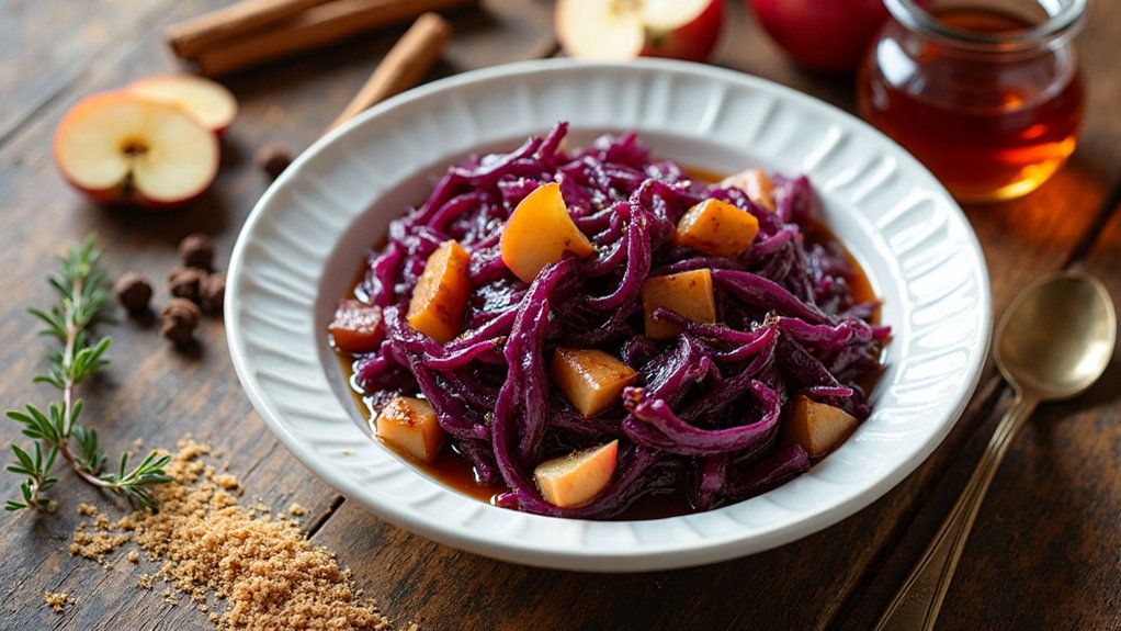 sweet sour autumn red cabbage