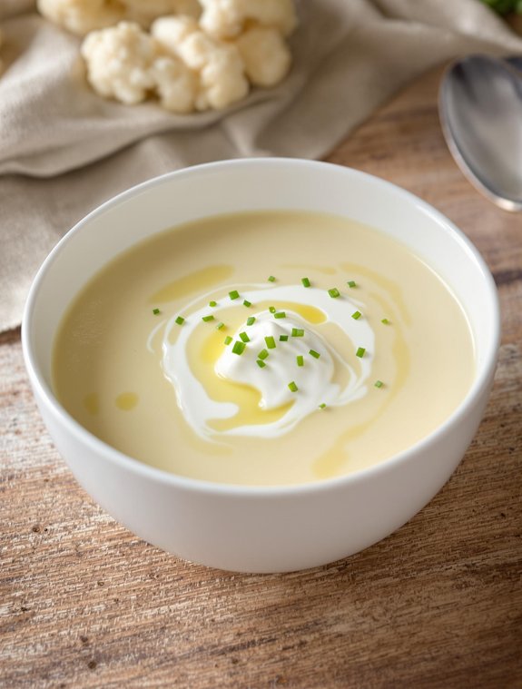 creamy cauliflower cheese soup