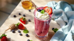 delicious fruit filled breakfast drink