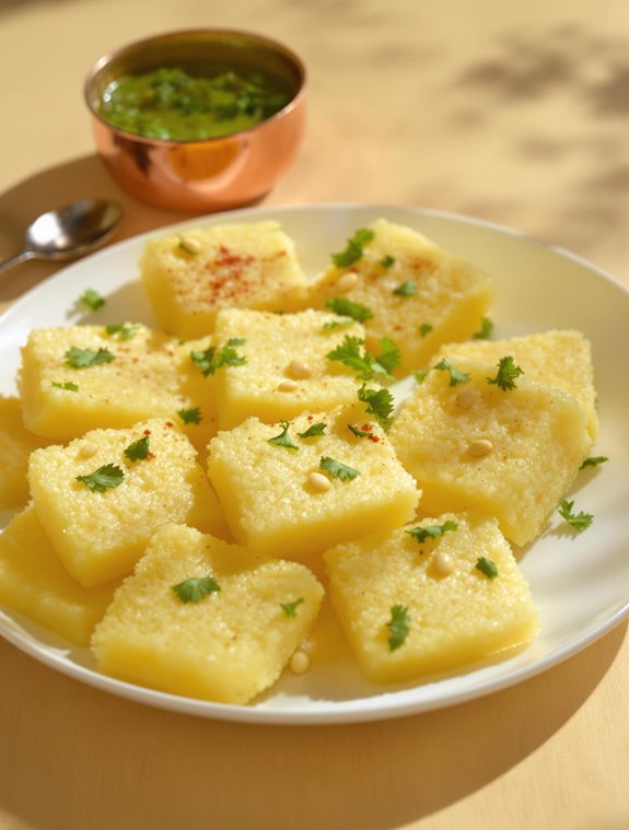 fluffy tangy spiced dokhla
